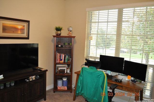 view of carpeted office