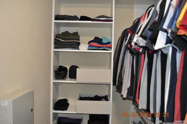 view of walk in closet