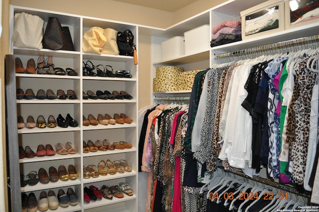 view of walk in closet