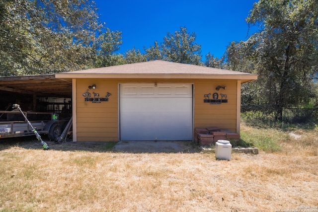 view of garage