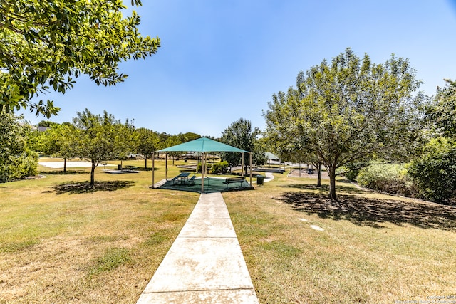 view of yard featuring a gazebo