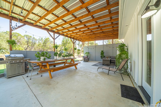 view of patio with area for grilling