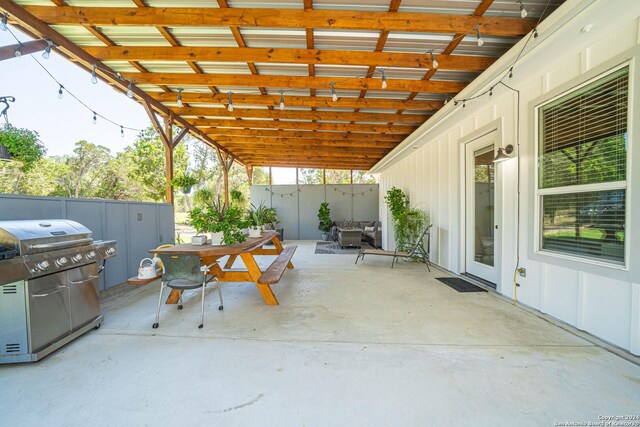 view of patio with grilling area