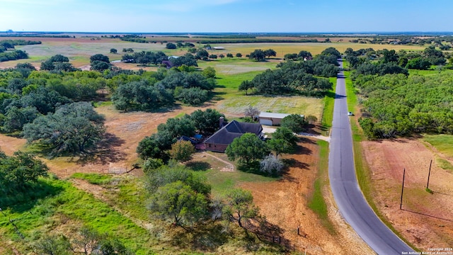 aerial view featuring a rural view