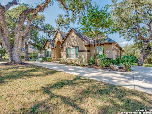 view of front facade with a front yard