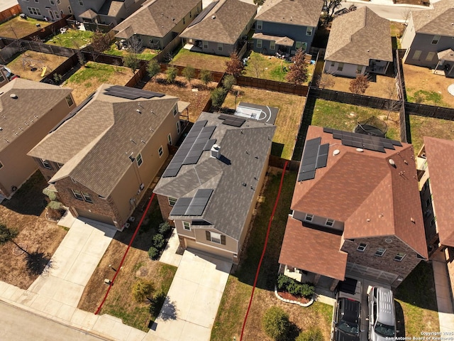 aerial view with a residential view