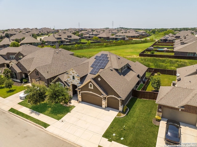 bird's eye view with a residential view