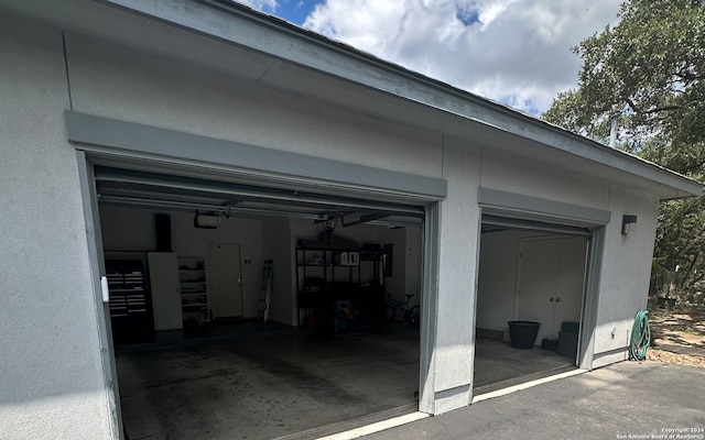 view of garage