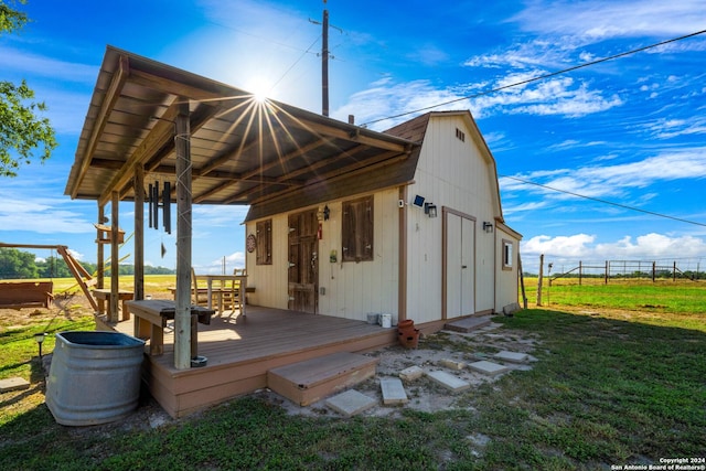 735 Hot Shot Ln, Mcqueeney, TX 78123 - exterior space featuring a lawn and fence