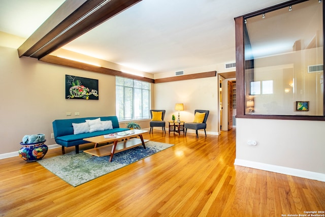 living room featuring hardwood / wood-style floors