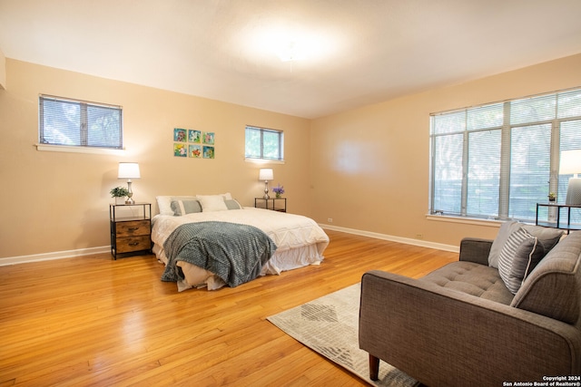 bedroom featuring light hardwood / wood-style flooring