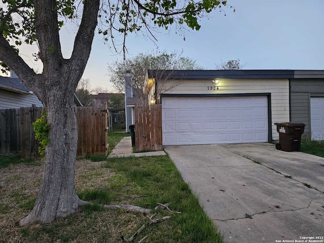 view of garage