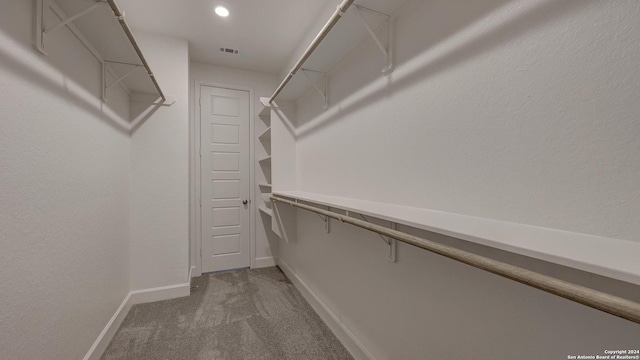 walk in closet featuring carpet