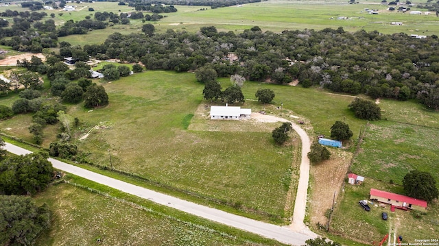 drone / aerial view with a rural view