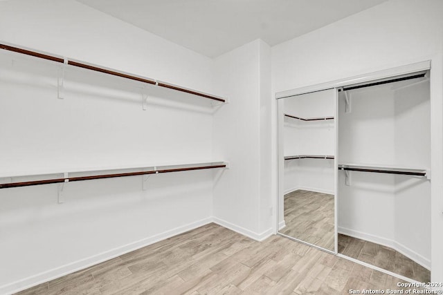 walk in closet featuring wood finished floors