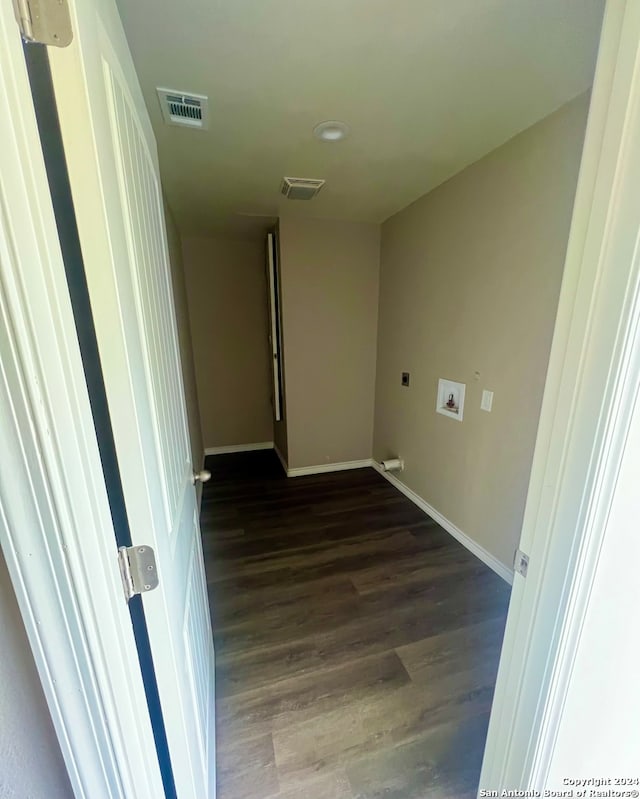 empty room with dark hardwood / wood-style floors