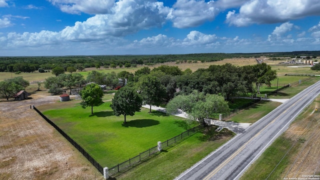 drone / aerial view with a rural view