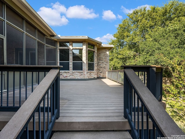 deck featuring a sunroom