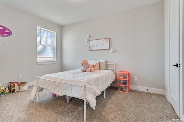 bedroom with carpet