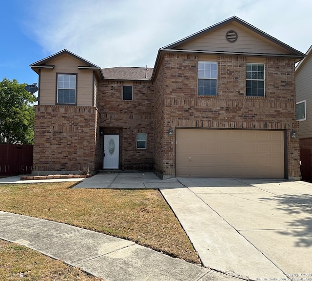 view of property featuring a garage