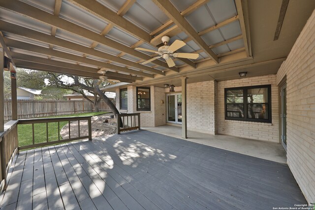 deck with ceiling fan