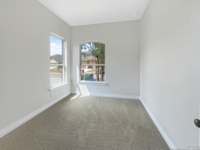 view of carpeted spare room