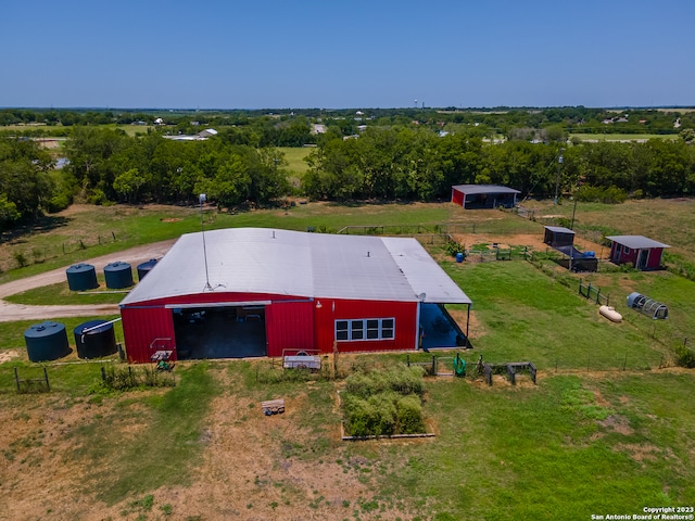 aerial view with a rural view