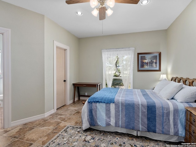 bedroom with ceiling fan