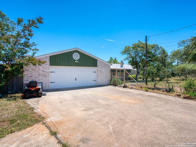 view of garage