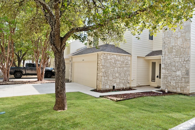 exterior space with a lawn