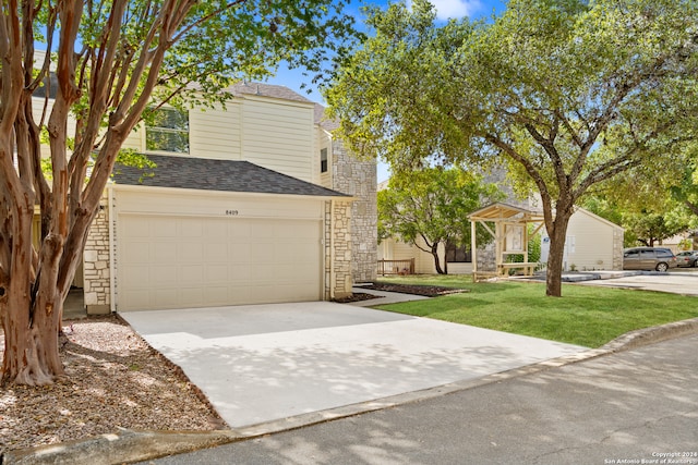 view of front of house with a garage