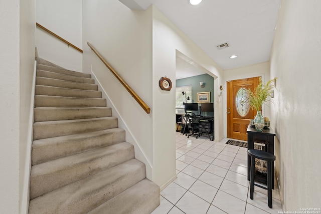 view of tiled entrance foyer