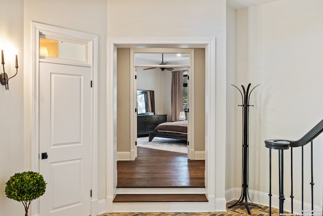 hall featuring hardwood / wood-style flooring