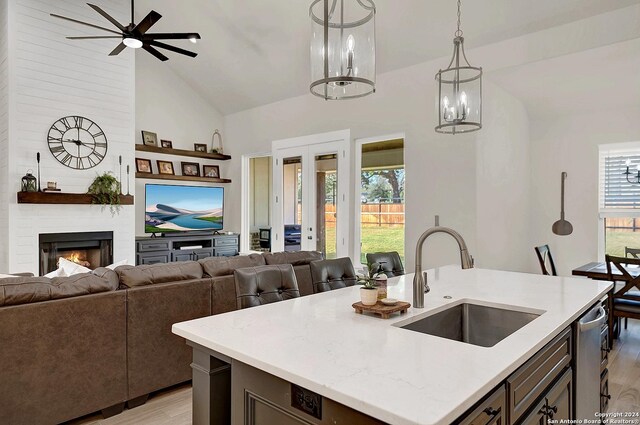 dining space with light hardwood / wood-style flooring and a notable chandelier