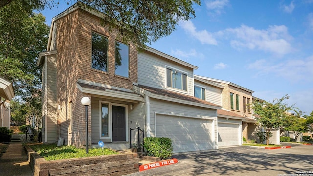 view of property featuring a garage