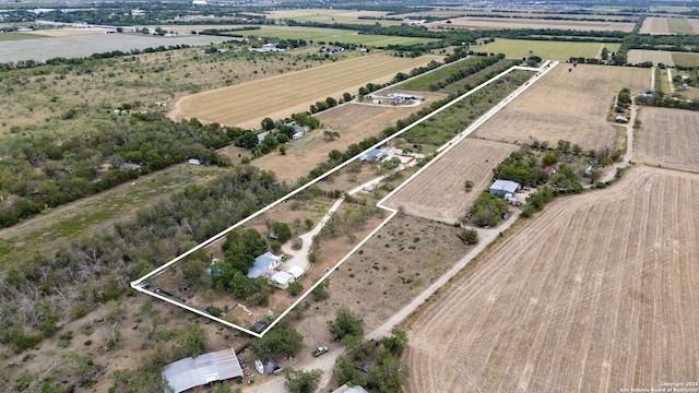 aerial view featuring a rural view