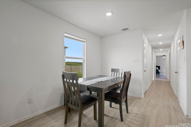 dining area featuring light hardwood / wood-style floors