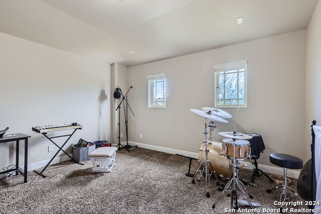 interior space featuring carpet flooring