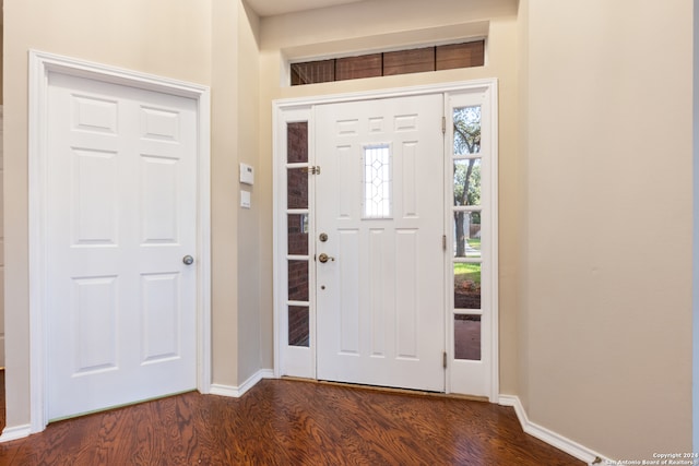 entryway featuring dark hardwood / wood-style flooring