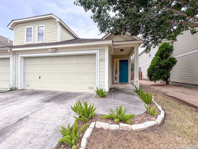 view of front facade with a garage