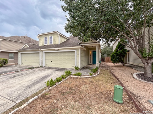 view of front of house with a garage