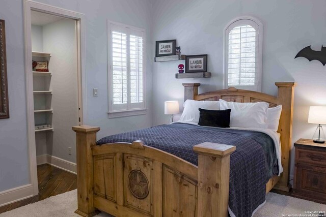 bedroom featuring light hardwood / wood-style floors