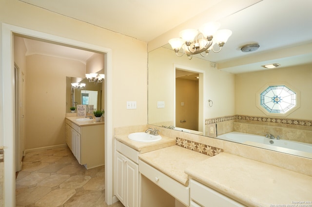 bathroom featuring a bathing tub and vanity