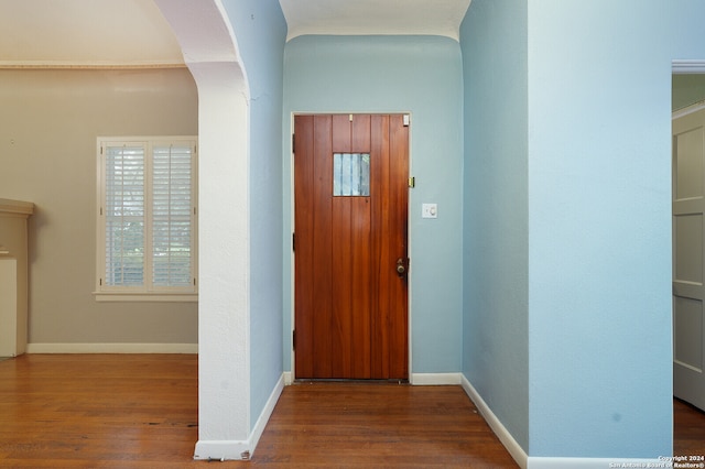 entrance foyer with hardwood / wood-style floors