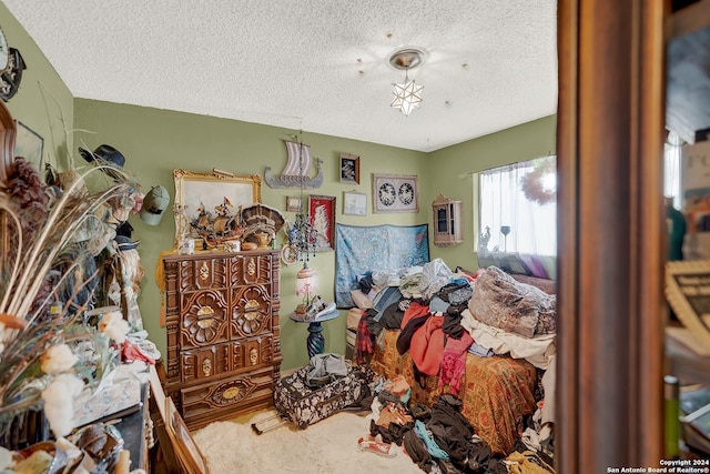 bedroom with a textured ceiling