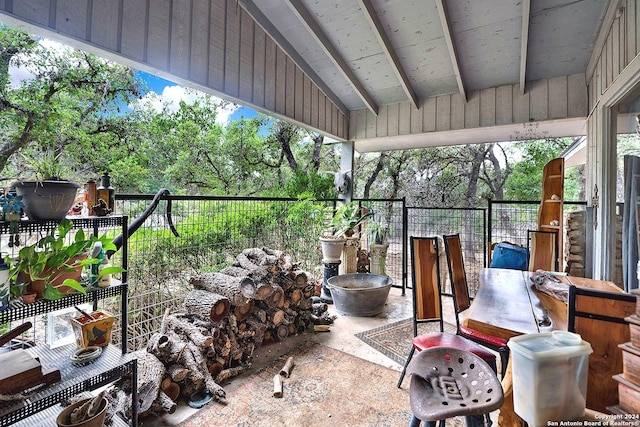 view of patio with a balcony