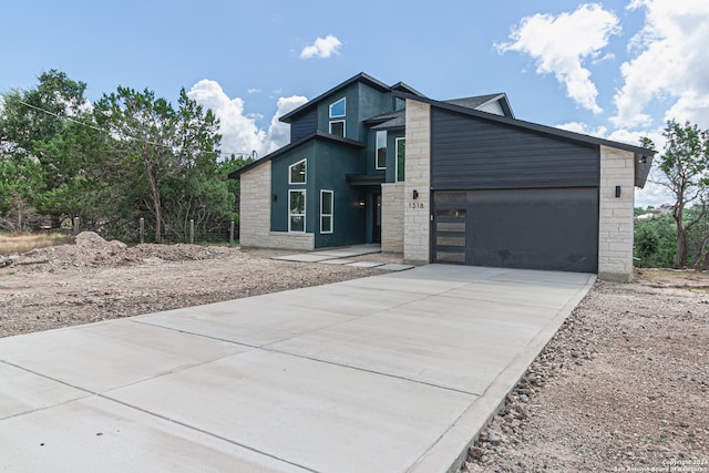 modern home with a garage