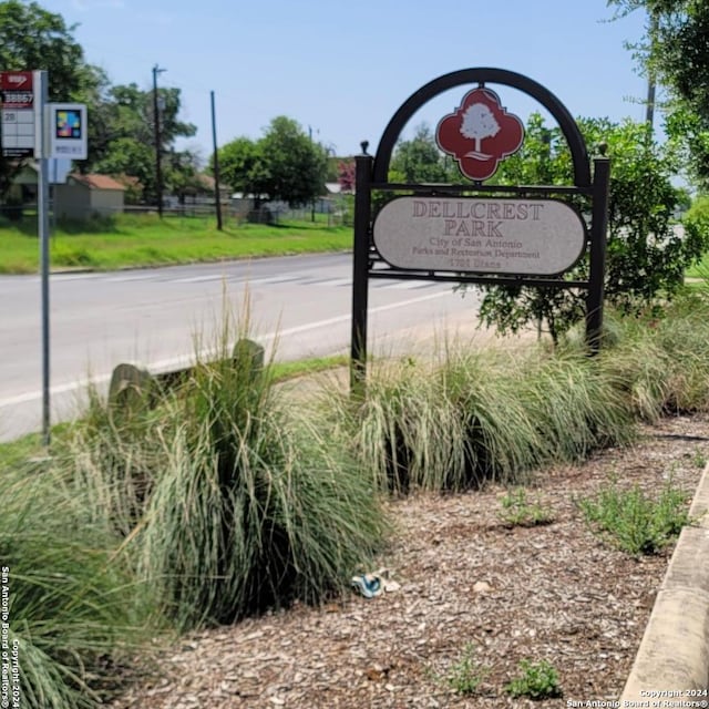 view of community sign