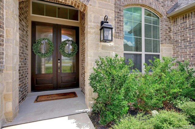 entrance to property with french doors