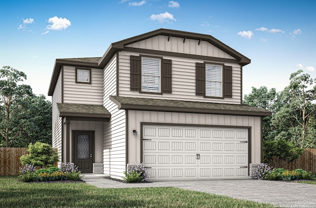 view of front property featuring a garage